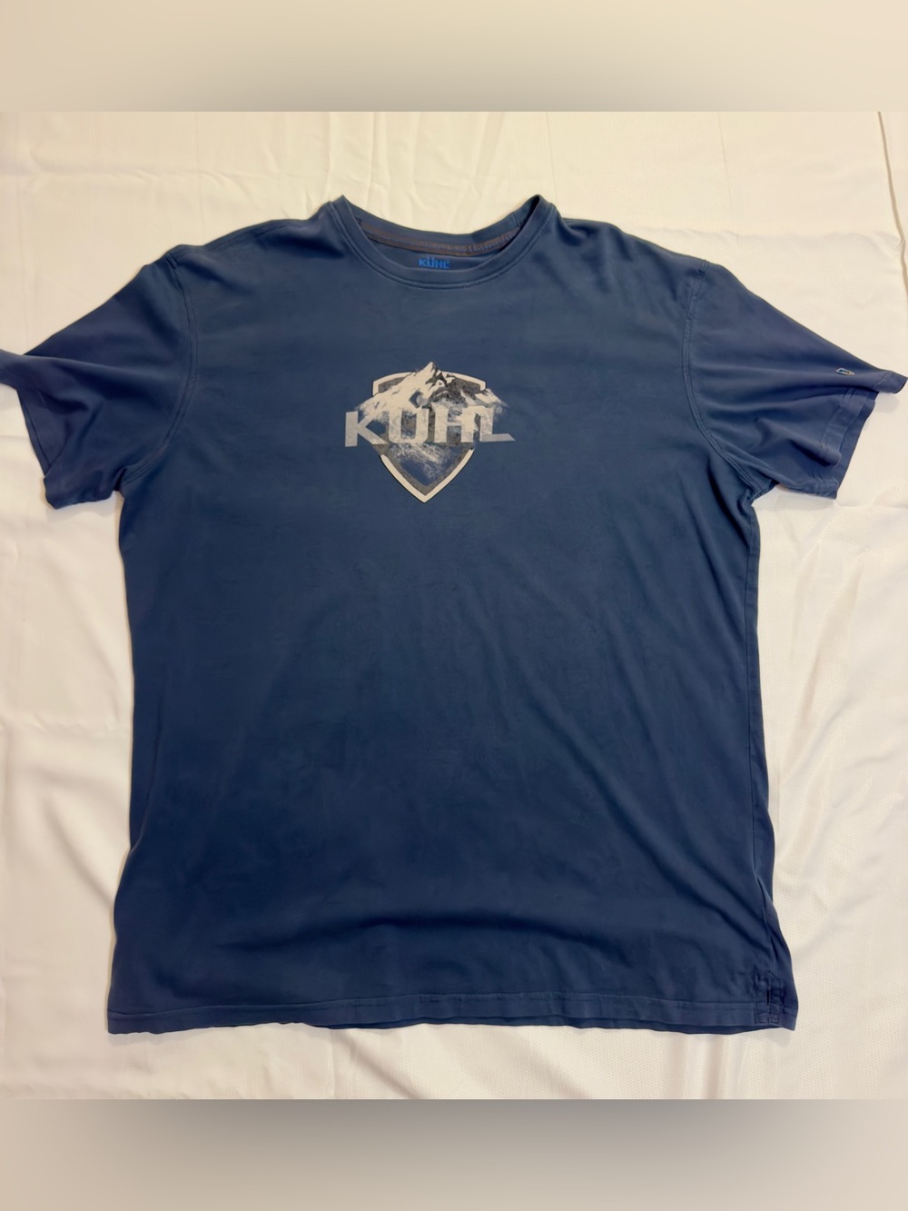 KÜHL Born In the Mountains Men's T Shirt. Blue XXL Organic Wildfibre Cotton.